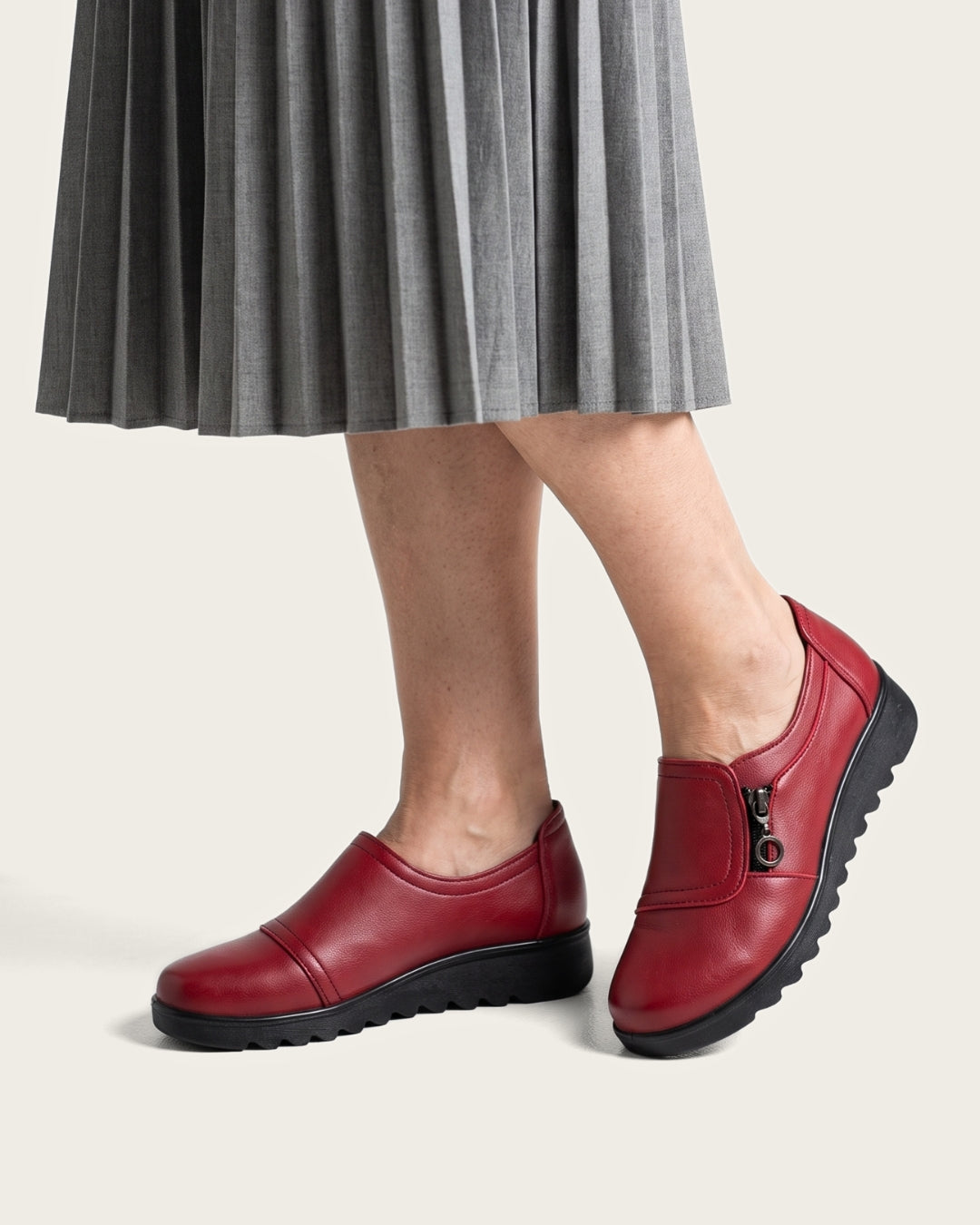 Bella Comfort | Women's Zip-Detail Slip-On Loafers – Soft & Flexible Fit