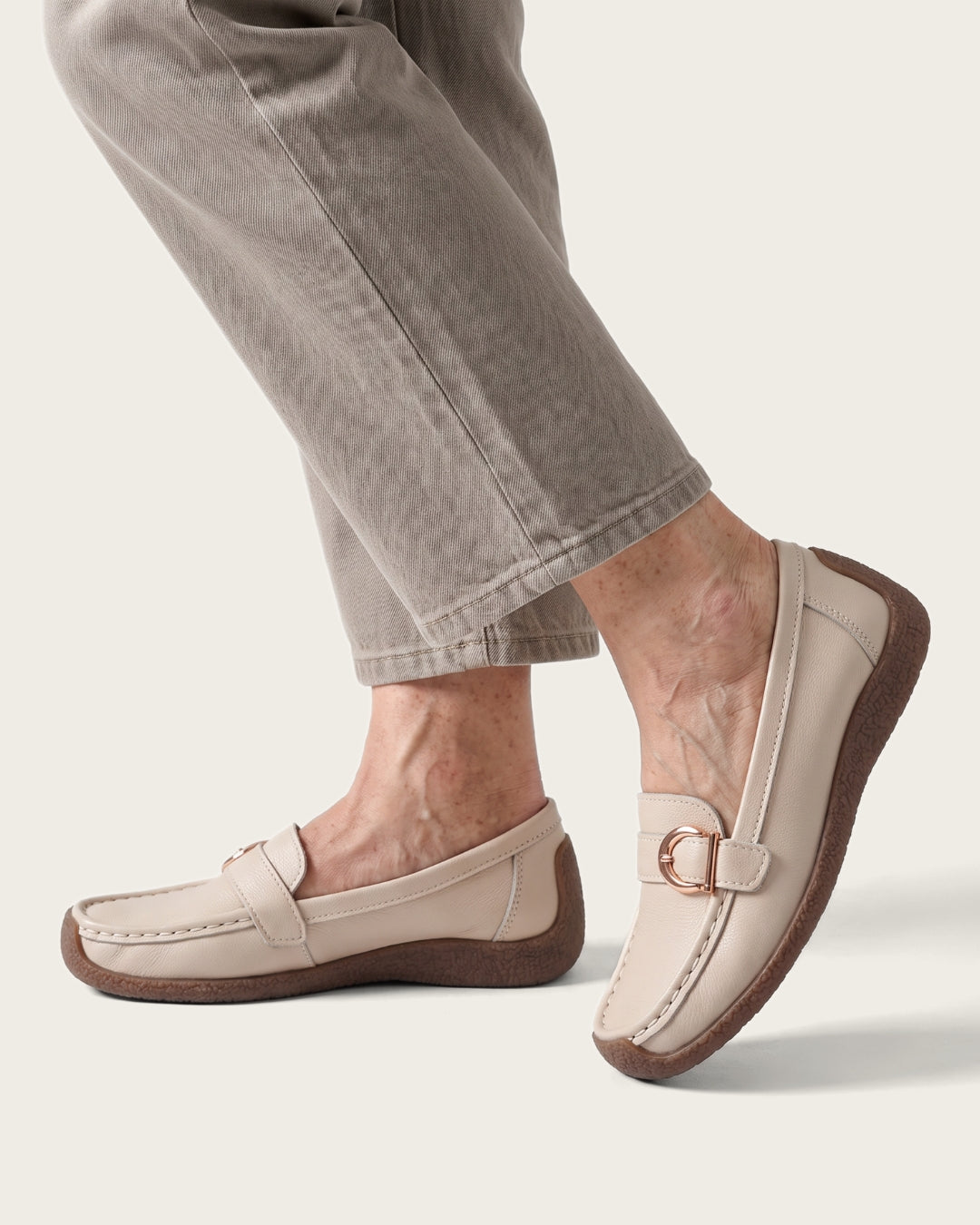 Classic Comfort | Women's Buckle Loafers – Soft, Flexible & Easy Slip-On