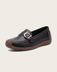 Classic Comfort | Women's Buckle Loafers – Soft, Flexible & Easy Slip-On