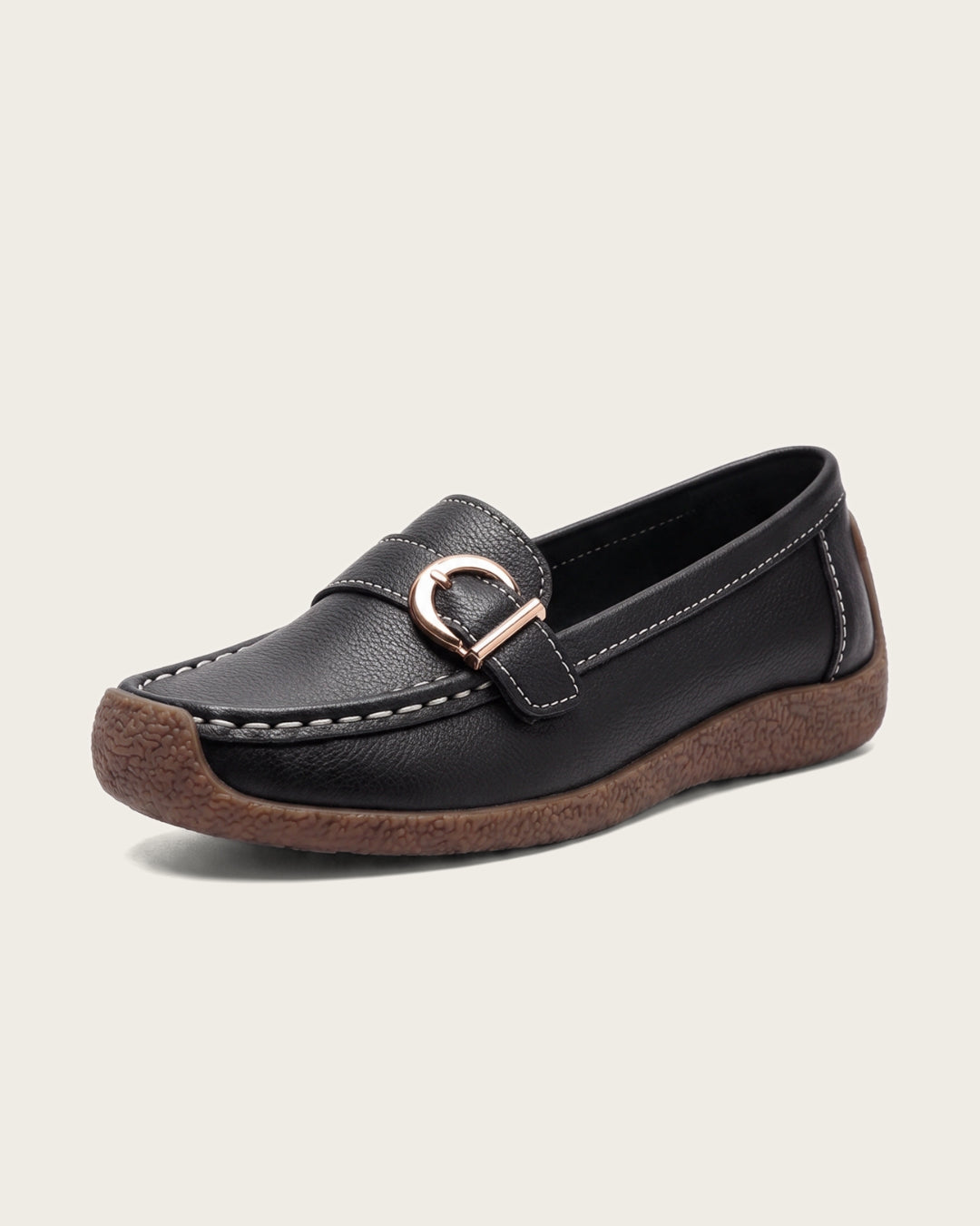 Classic Comfort | Women's Buckle Loafers – Soft, Flexible & Easy Slip-On