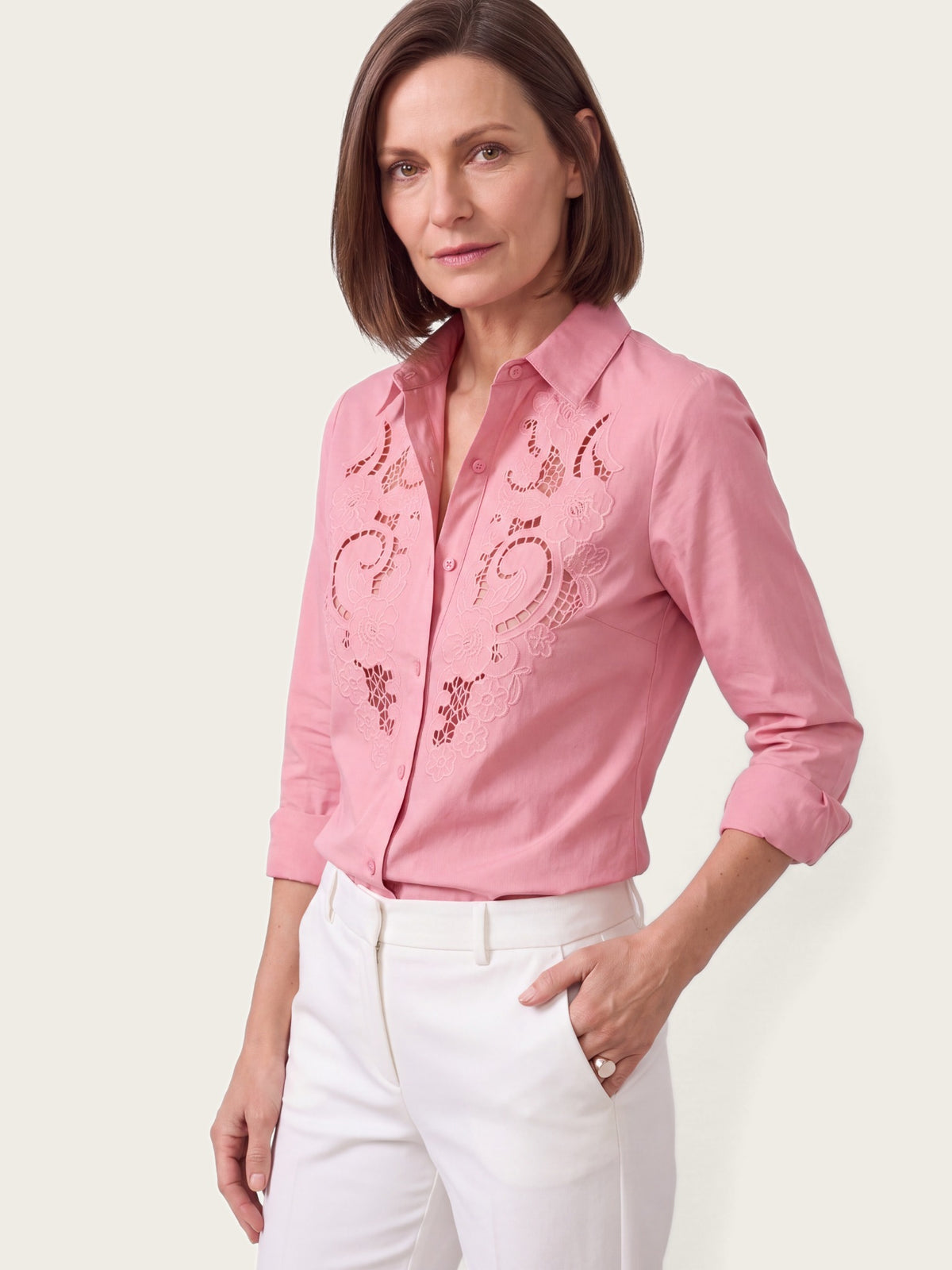 Camille shirt styled for warm-weather occasions