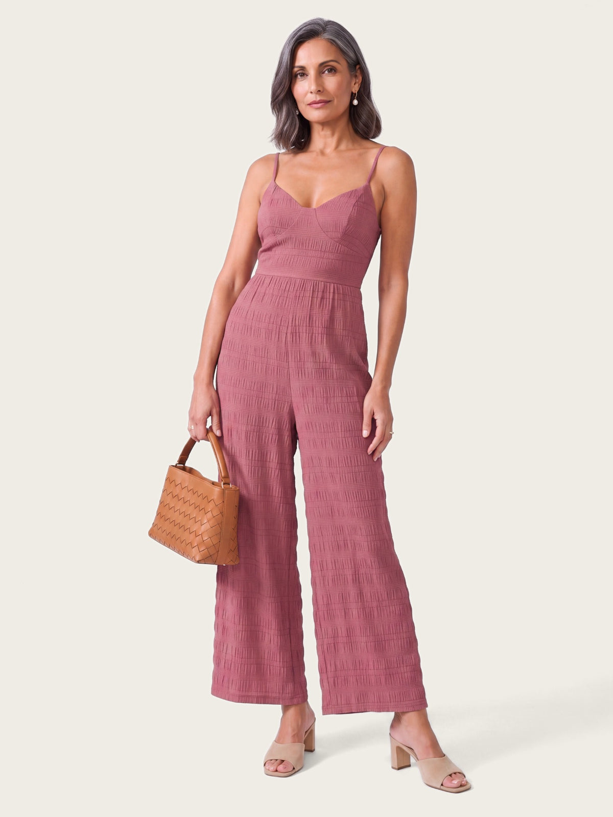 Close-up of fabric and detailing on the Florence jumpsuit