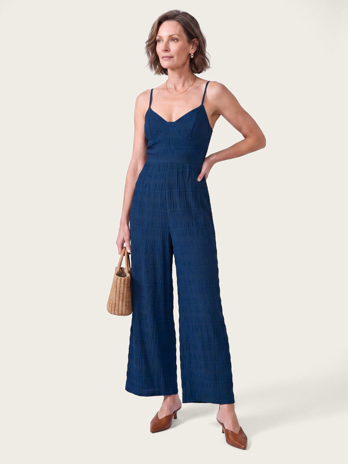 Florence jumpsuit styled for warm-weather occasions
