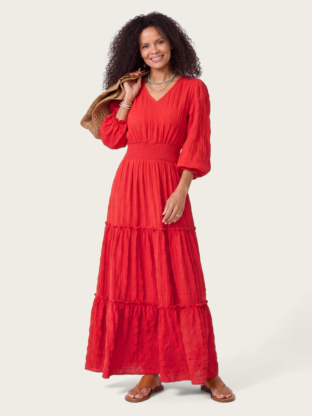 Havana Tiered Maxi Dress with Smocked Waist – LIRAE LONDON