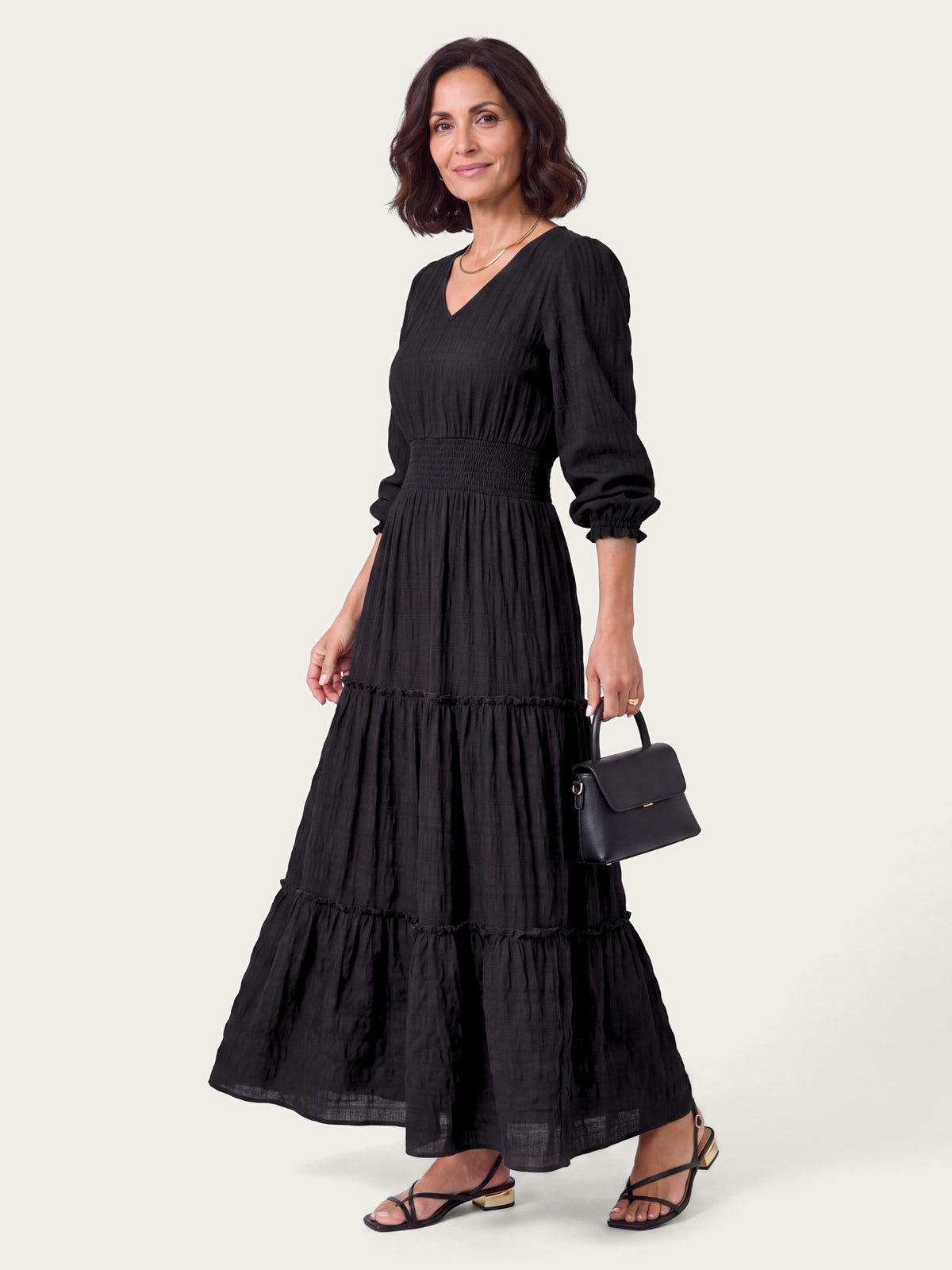 Havana maxi dress styled for warm-weather occasions