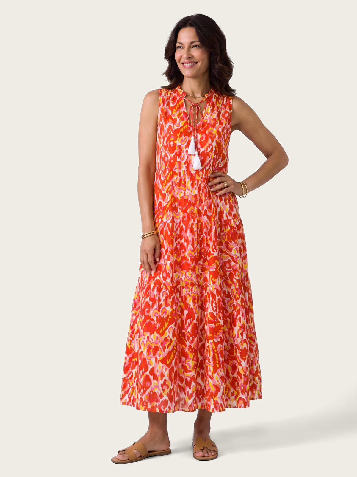 Marbella maxi dress styled for warm-weather occasions