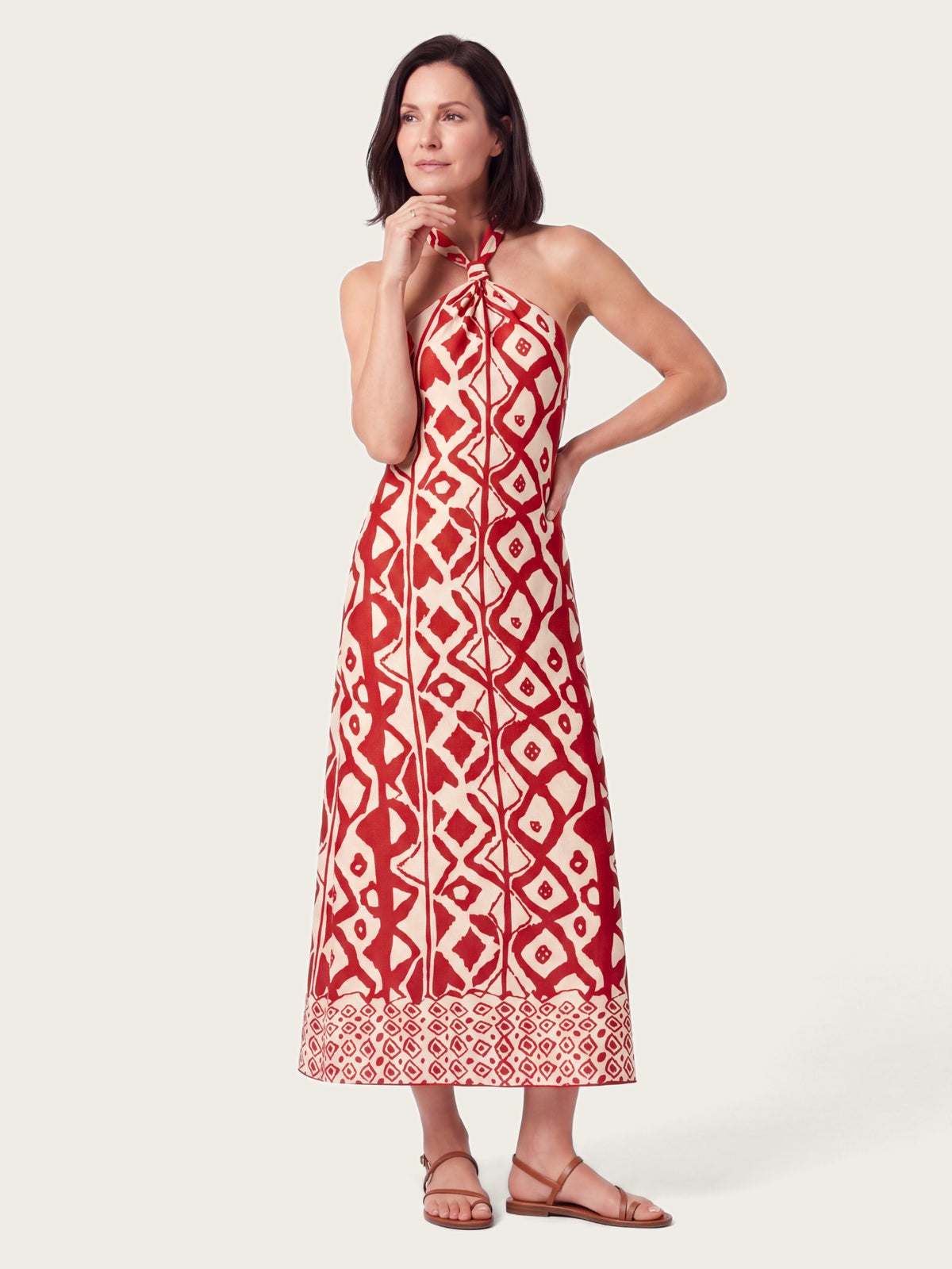 Close-up of fabric and detailing on the Marrakech maxi dress
