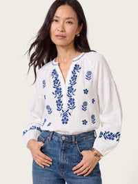 Provence Embroidered Floral Blouse