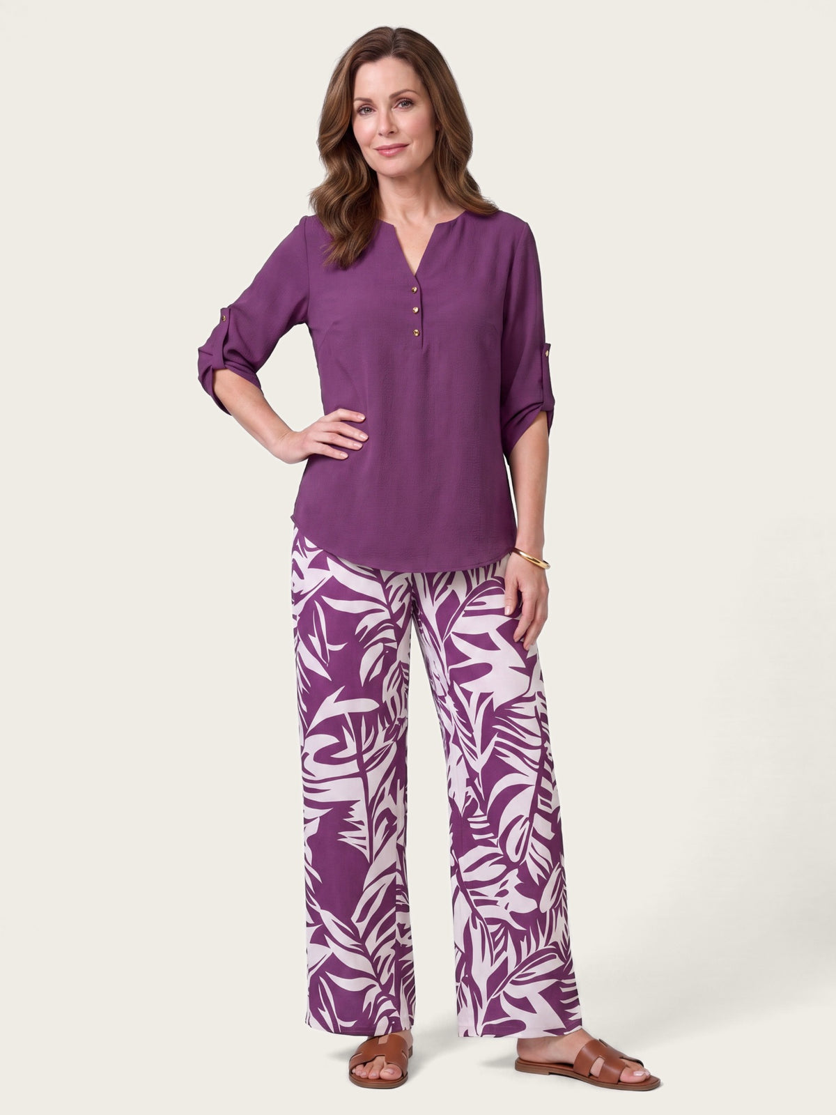 Seraphina co-ord set side view showing fit and drape